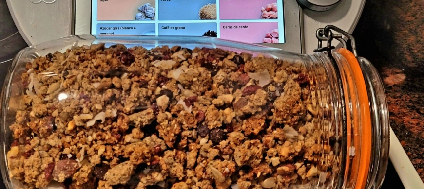 Granola. Modo "Trocear" y Thermomix.