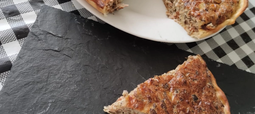 Quiché de rebollones y bacon