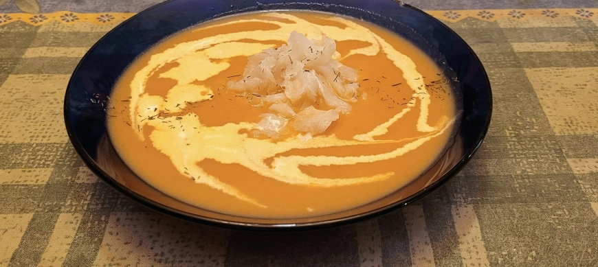 Crema de pescado con bacalao ahumado. El poder de Thermomix.