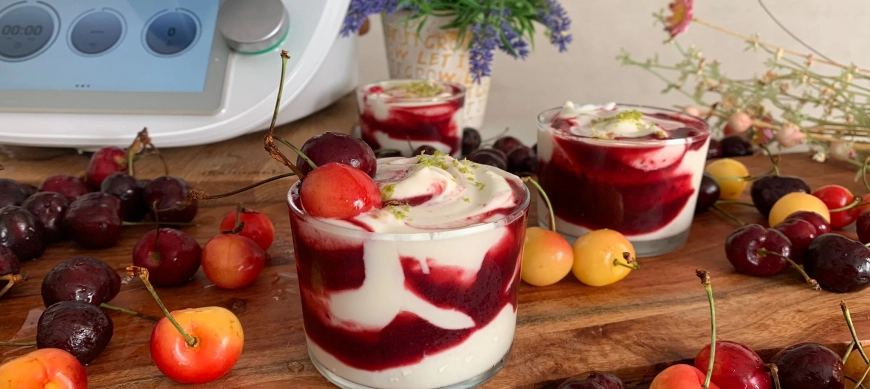 Helado casero con Thermomix: Helado de cerezas con mascarpone