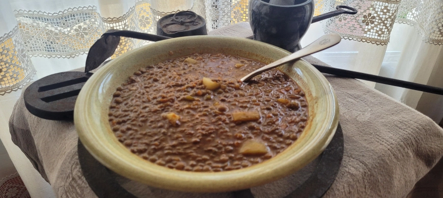 Receta de cuchara con Thermomix. Lentejas en puchero a la antigua.