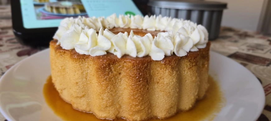 Flan de turrón (Cocina de aprovechamiento)