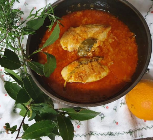 Pechuga de Pollo en Escabeche de Naranja