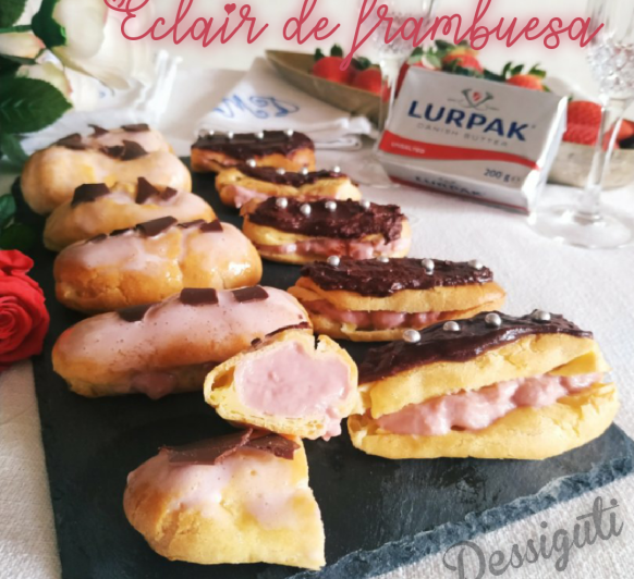 Eclair de frambuesa